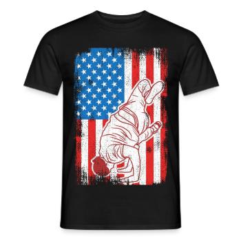 4th of July USA Breakdance - Men's T-Shirt - black - Front - AI Model Male 178 light (178cm)