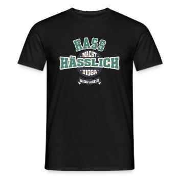 Hate makes ugly - Men's T-Shirt - black - Front - AI Model Male 178 light (178cm)