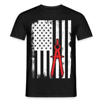 Architecture USA Drapeau - T-shirt homme - noir - Devant - AI Model Male 178 light (178cm)