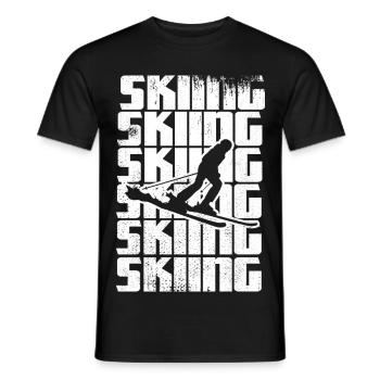 Lustiger Skifahrer - Männer T-Shirt - Schwarz - Vorne - AI Model Male 178 light (178cm)