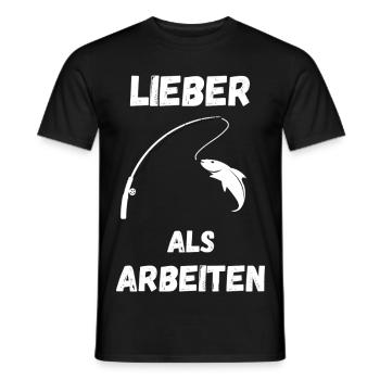 Fishing T-Shirt – Better fishing than working - Men's T-Shirt - black - Front - AI Model Male 178 light (178cm)