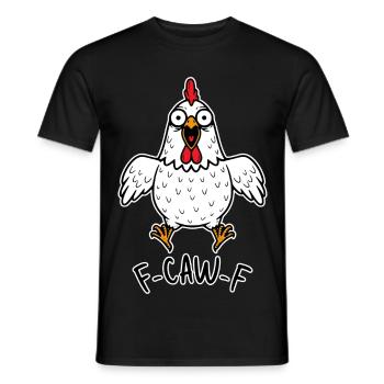 Fcawf Poulet Crazy Hen Coq Meme Coq F-CAW-F - T-shirt homme - noir - Devant - AI Model Male 178 light (178cm)