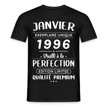 30th Anniversary - January 1996 Perfection - Men's T-Shirt - black - Front - AI Model Male 178 light (178cm)