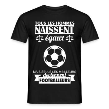 Alle Männer werden als gleichberechtigte Fußballer geboren - Männer T-Shirt - Schwarz - Vorne - AI Model Male 178 light (178cm)
