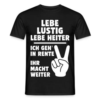 Funny pension message with peace sign - Men's T-Shirt - black - Front - AI Model Male 178 light (178cm)