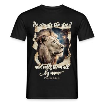Löwe Bibelvers Christlich - Männer T-Shirt - Schwarz - Vorne - AI Model Male 178 light (178cm)