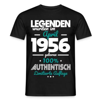 70. Geburtstag - Legenden wurden im April 1956 - Männer T-Shirt - Schwarz - Vorne - AI Model Male 178 light (178cm)