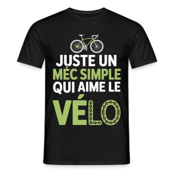 Der einfache Kerl liebt Radfahren und Aperitif-Humor Man Bike - Männer T-Shirt - Schwarz - Vorne - AI Model Male 178 light (178cm)