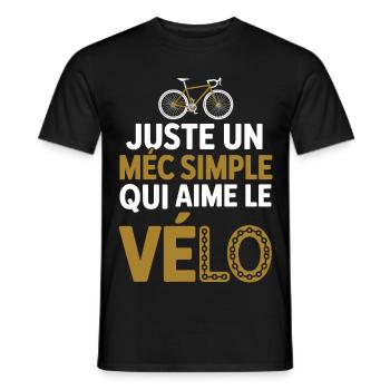 Der einfache Kerl liebt Radfahren und Aperitif-Humor Man Bike - Männer T-Shirt - Schwarz - Vorne - AI Model Male 178 light (178cm)