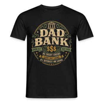 Dad Bank Retro-Humor | Vatertagsgeschenk - Männer T-Shirt - Schwarz - Vorne - AI Model Male 178 light (178cm)