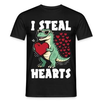 Retro Heart Valentine's Day Design Love - Men's T-Shirt - black - Front - AI Model Male 178 light (178cm)