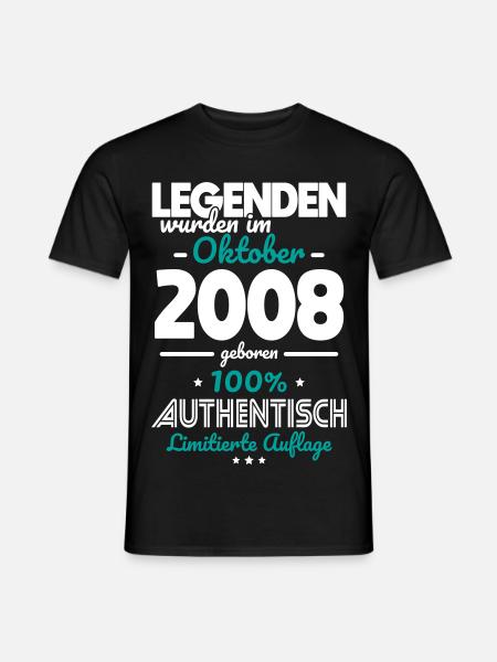 18. Geburtstag - Legenden wurden im Oktober 2008 - Männer T-Shirt - Schwarz
