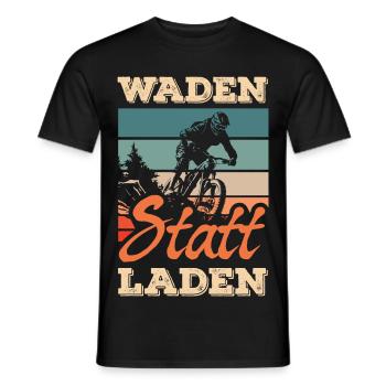 calves instead of charging mountain bike without battery mtb - Men's T-Shirt - black - Front - AI Model Male 178 light (178cm)