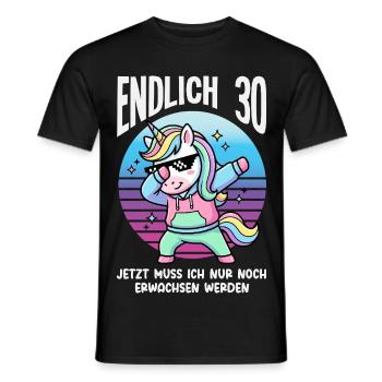 Endlich 30 Einhorn Geburtstag - Männer T-Shirt - Schwarz - Vorne - AI Model Male 178 light (178cm)