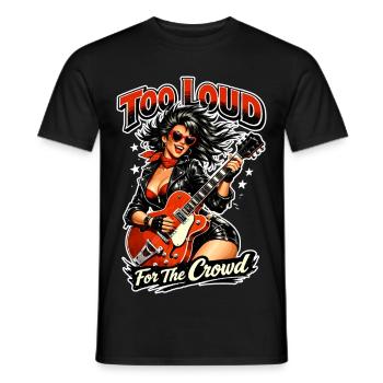 Too Loud For The Crowd: Rockabilly Pin-Up Girl - Men's T-Shirt - black - Front - AI Model Male 178 light (178cm)