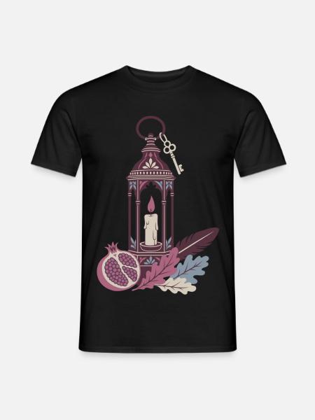 Herbst Laterne - Mystisches Herbstmotiv - Männer T-Shirt - Schwarz
