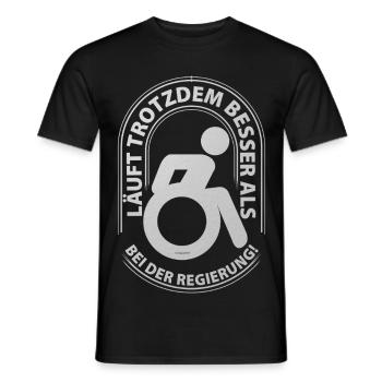 Läuft trotzdem besser als bei der Regierung - Männer T-Shirt - Schwarz - Vorne - AI Model Male 178 light (178cm)