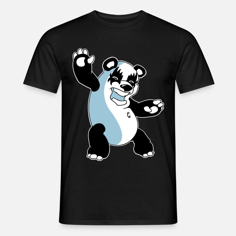 Panda Kiss - Männer T-Shirt - Schwarz