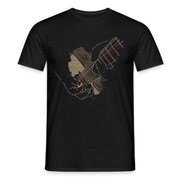 Rockgitaar - Heren T-shirt - zwart - Voor - AI Model Male 178 light (178cm)