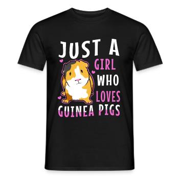Just A Girl Who Love Guinea Pigs - Männer T-Shirt - Schwarz - Vorne - AI Model Male 178 light (178cm)