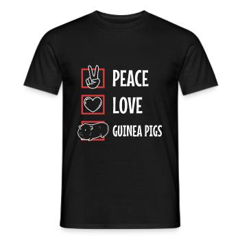 Peace love guinea pigs - Männer T-Shirt - Schwarz - Vorne - AI Model Male 178 light (178cm)