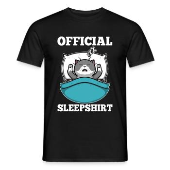 Chemise de sommeil officielle chat - T-shirt homme - noir - Devant - AI Model Male 178 light (178cm)