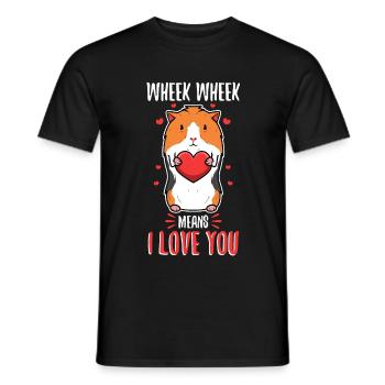 Wheek wheek signifie que je t’aime - T-shirt homme - noir - Devant - AI Model Male 178 light (178cm)