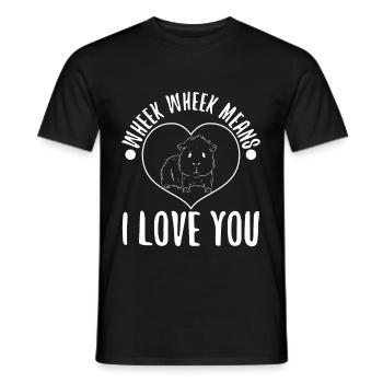 Wheek wheek signifie que je t’aime - T-shirt homme - noir - Devant - AI Model Male 178 light (178cm)