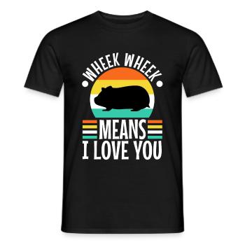 Wheek wheek signifie que je t’aime - T-shirt homme - noir - Devant - AI Model Male 178 light (178cm)
