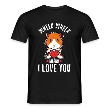 Wheek wheek signifie que je t’aime - T-shirt homme - noir - Devant - AI Model Male 178 light (178cm)