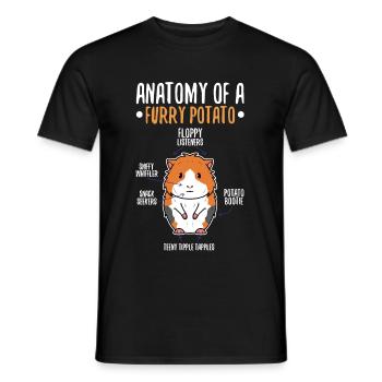 Anatomie d’une pomme de terre à fourrure - T-shirt homme - noir - Devant - AI Model Male 178 light (178cm)