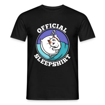 Chemise de sommeil officielle chat - T-shirt homme - noir - Devant - AI Model Male 178 light (178cm)