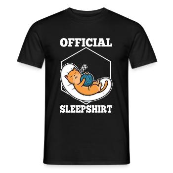 Chemise de sommeil officielle chat - T-shirt homme - noir - Devant - AI Model Male 178 light (178cm)