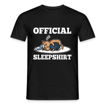 Chemise de sommeil officielle chat - T-shirt homme - noir - Devant - AI Model Male 178 light (178cm)