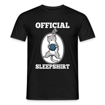 Chemise de sommeil officielle chat - T-shirt homme - noir - Devant - AI Model Male 178 light (178cm)