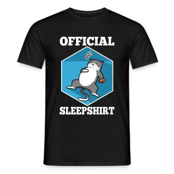 Chemise de sommeil officielle chat - T-shirt homme - noir - Devant - AI Model Male 178 light (178cm)