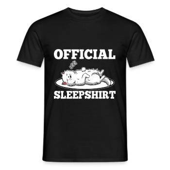 Chemise de sommeil officielle chat - T-shirt homme - noir - Devant - AI Model Male 178 light (178cm)