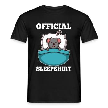 Official Sleeping Shirt Koala - Men's T-Shirt - black - Front - AI Model Male 178 light (178cm)