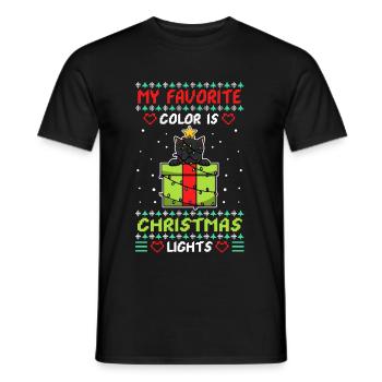 Ma couleur préférée est les lumières de Noël - T-shirt homme - noir - Devant - AI Model Male 178 light (178cm)