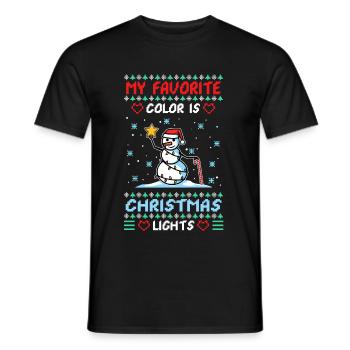 My favorite color is christmas lights - Men's T-Shirt - black - Front - AI Model Male 178 light (178cm)
