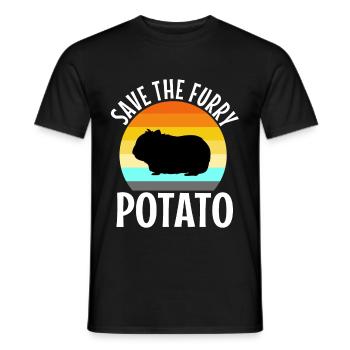 Save The Furry Potato - Männer T-Shirt - Schwarz - Vorne - AI Model Male 178 light (178cm)
