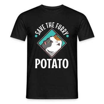 Save The Furry Potato - Männer T-Shirt - Schwarz - Vorne - AI Model Male 178 light (178cm)