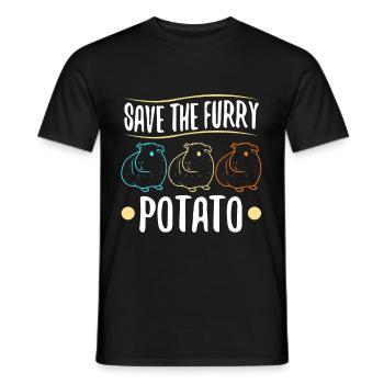 Save The Furry Potato - Männer T-Shirt - Schwarz - Vorne - AI Model Male 178 light (178cm)