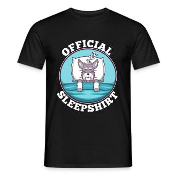 Chien de chemise de nuit officiel - T-shirt homme - noir - Devant - AI Model Male 178 light (178cm)