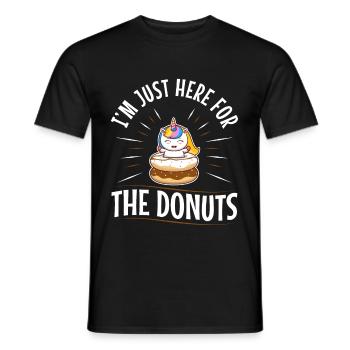 I'm just here for the donuts - Men's T-Shirt - black - Front - AI Model Male 178 light (178cm)