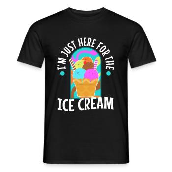 Im just here for the ice cream - Männer T-Shirt - Schwarz - Vorne - AI Model Male 178 light (178cm)