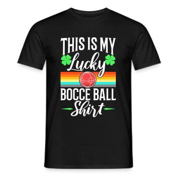 This is my Lucky Bocce ball - Men's T-Shirt - black - Front - AI Model Male 178 light (178cm)