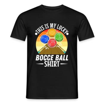 This is my Lucky Bocce ball - Men's T-Shirt - black - Front - AI Model Male 178 light (178cm)