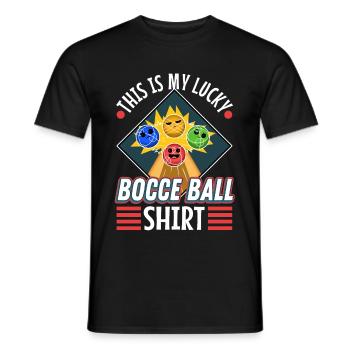 This is my Lucky Bocce ball - Men's T-Shirt - black - Front - AI Model Male 178 light (178cm)