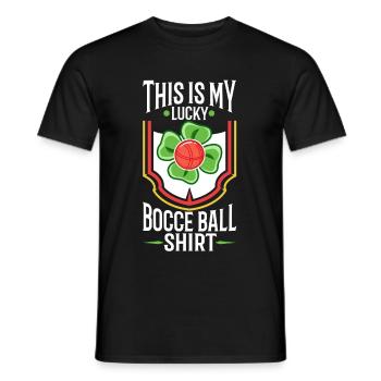 This is my Lucky Bocce ball - Men's T-Shirt - black - Front - AI Model Male 178 light (178cm)